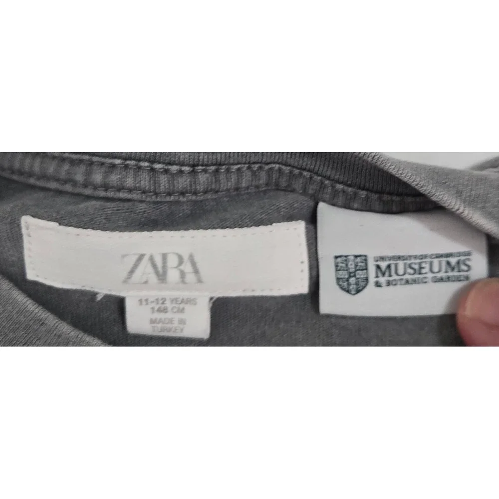 Zara Cambridge Botanic Garden Boxy Cropped Graphic Tee‎ Womens XS or Kids 11-12